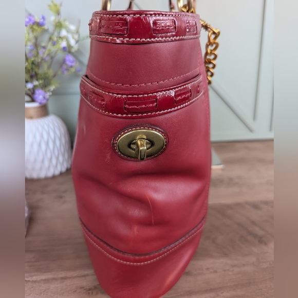 Vintage Coach Gallery Red Leather Tote - Picture 7 of 16